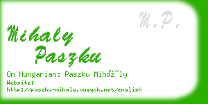 mihaly paszku business card